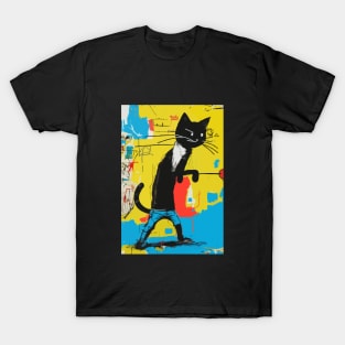 Black Cat Street Art T-Shirt